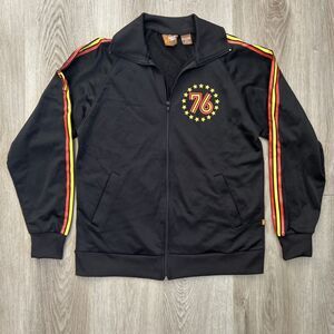 Ugly Shirt 76 Track Jacket Mens Small Black Full Zip Lightweight Soccer Vintage